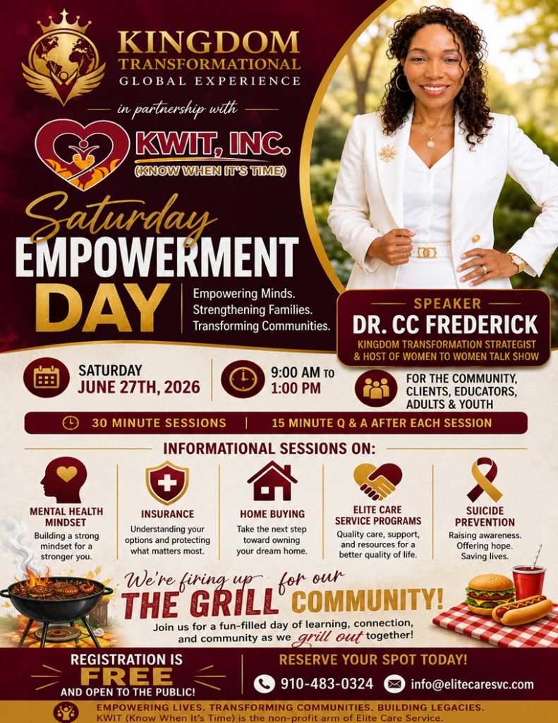 kwit kingdom transformation saturday empowerment flyer